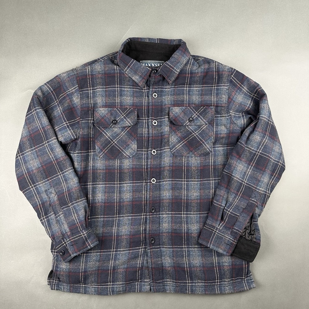 Maxxsel Men's Outerwear Flannel Jacket Size Medium Button Up